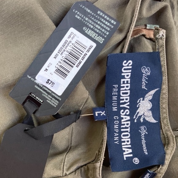 NWT Superdry Tencel Racer Olive Green Dress - 90s - Picture 2 of 6